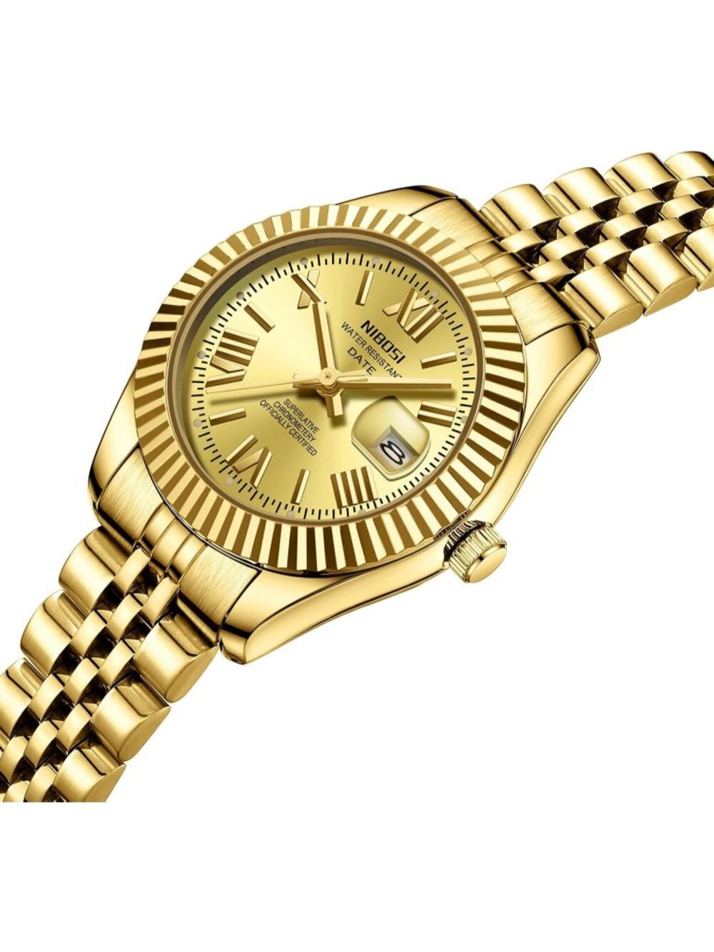 Nibosi Women's All Gold Analog Quartz Stainless Steel Waterproof Luxury Watch - Picture 2 of 6